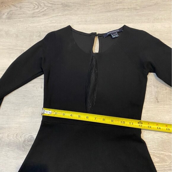 French Connection Little Black Dress with Peekaboo Lace Detail Size 4 - Picture 11 of 16